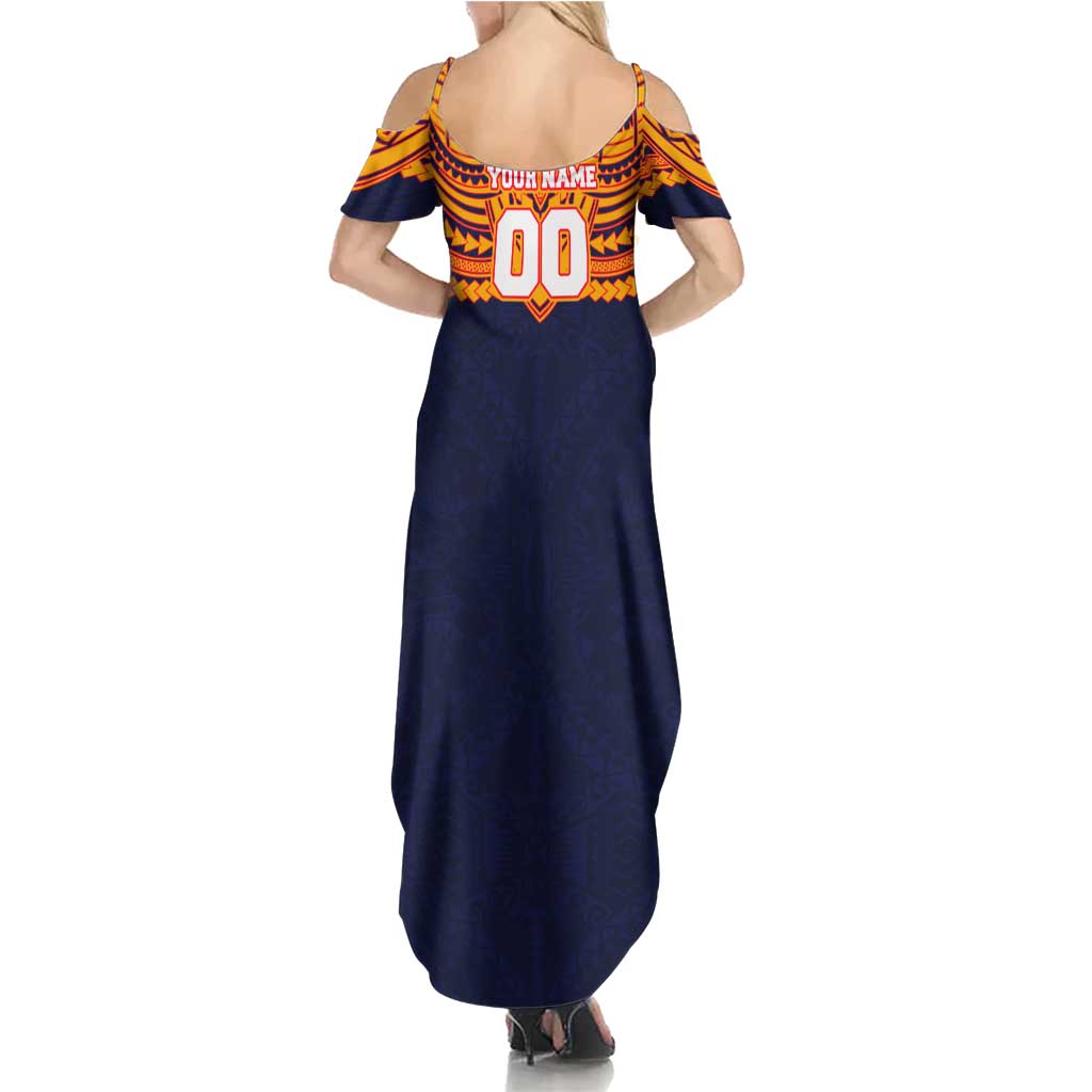 Personalized Adelaide Crows Summer Maxi Dress Polynesian Tribal Pattern Heritage Football