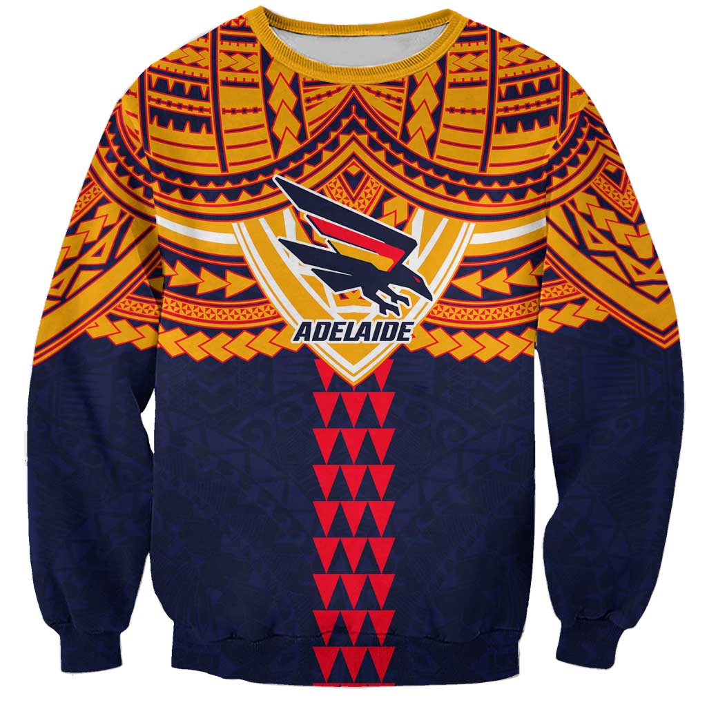 Personalized Adelaide Crows Sweatshirt Polynesian Tribal Pattern Heritage Football