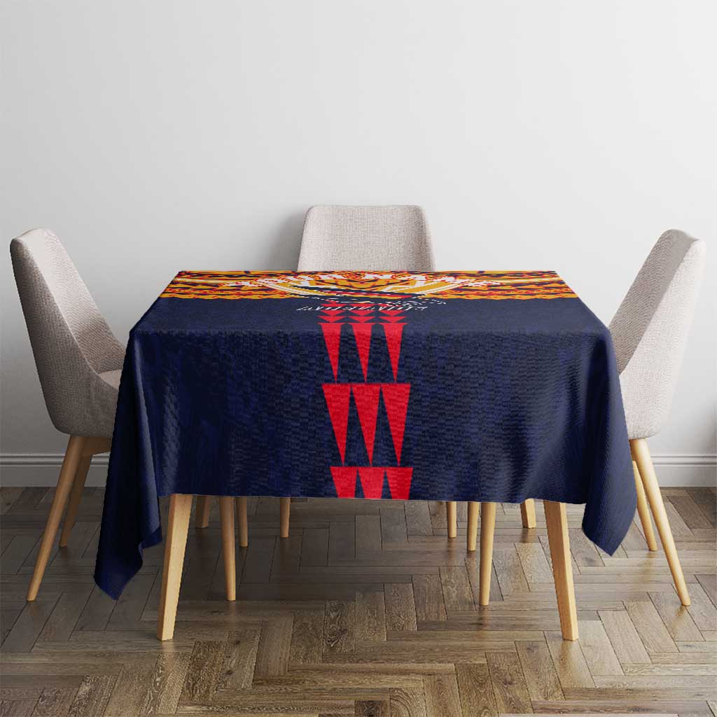 Personalized Adelaide Crows Tablecloth Polynesian Tribal Pattern Heritage Football