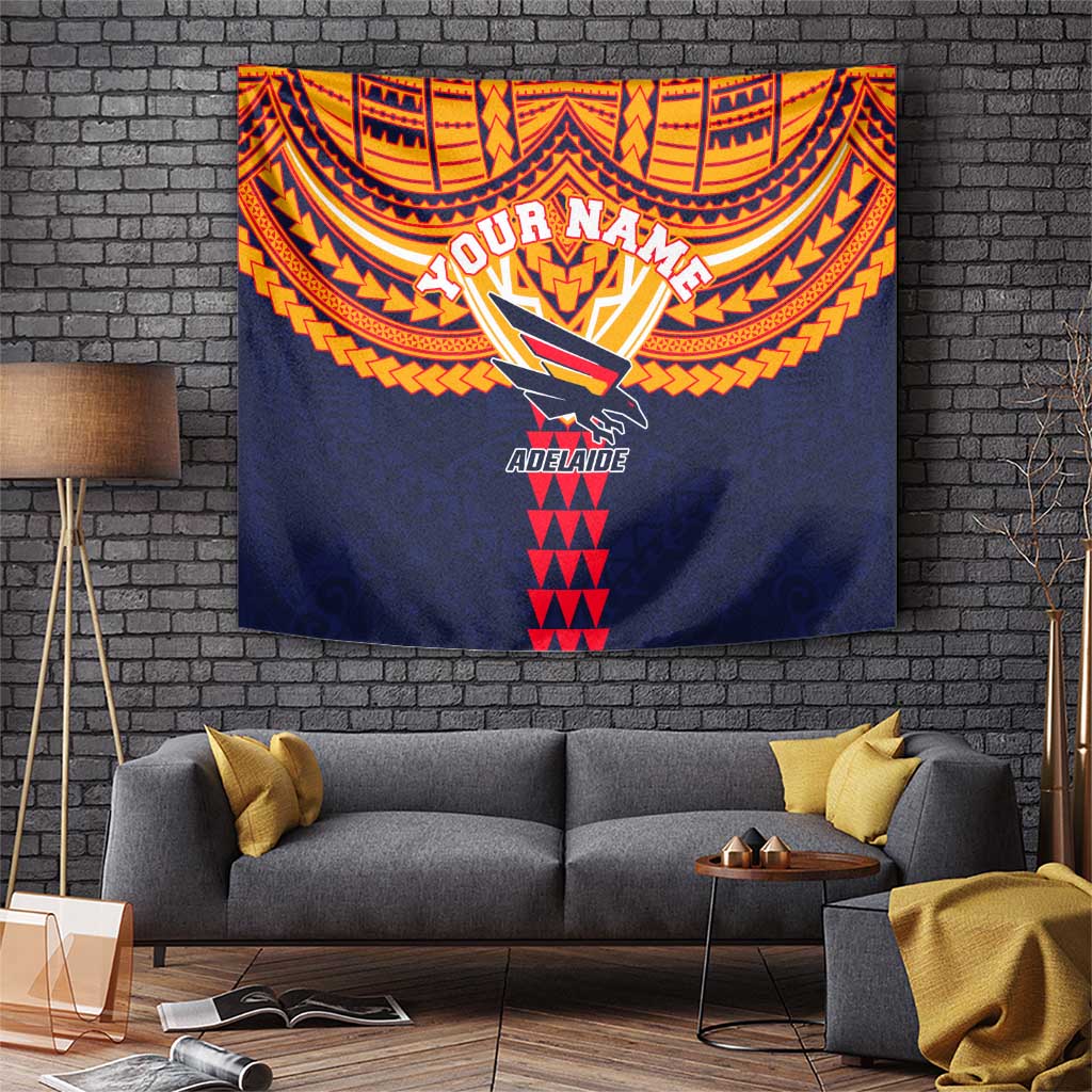 Personalized Adelaide Crows Tapestry Polynesian Tribal Pattern Heritage Football