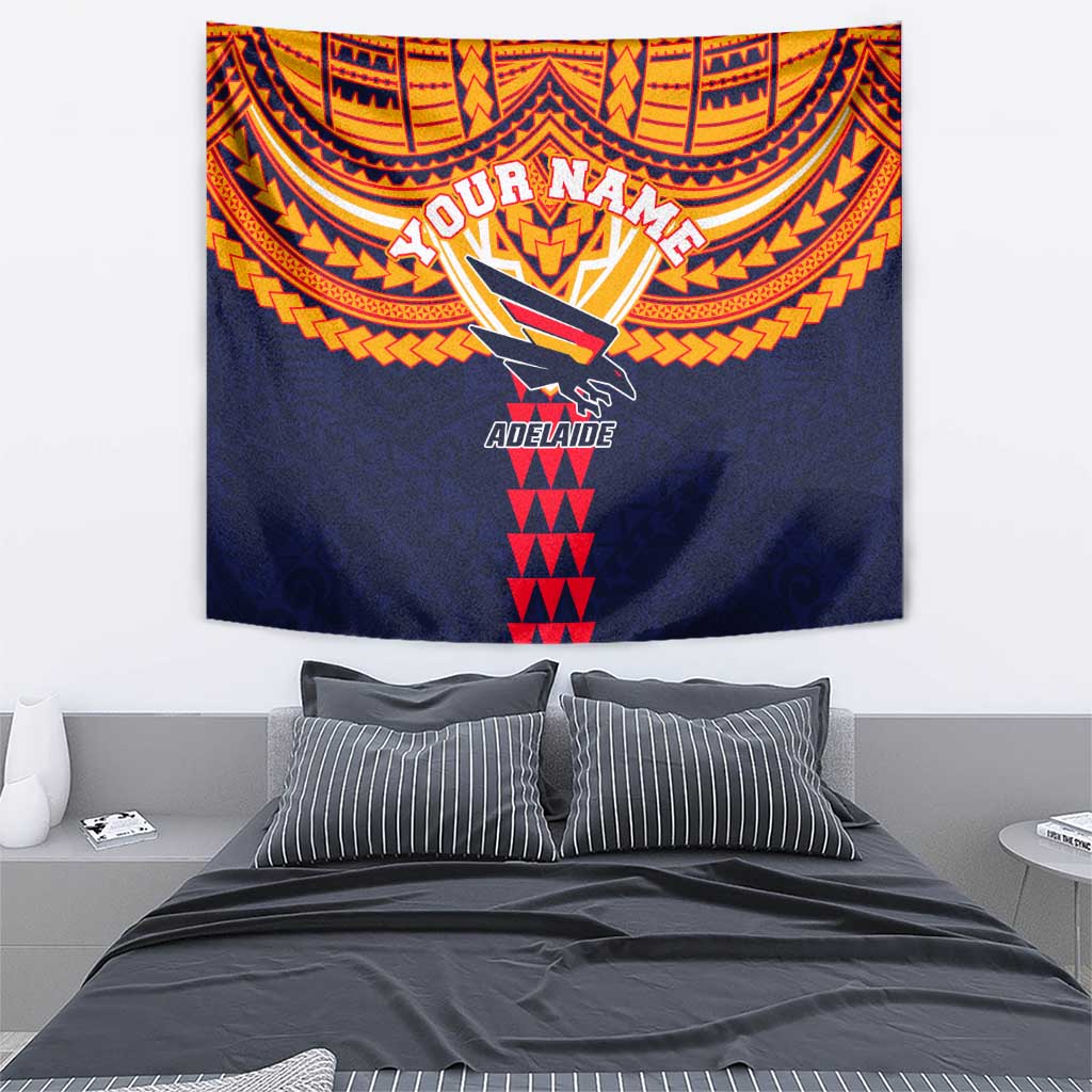 Personalized Adelaide Crows Tapestry Polynesian Tribal Pattern Heritage Football