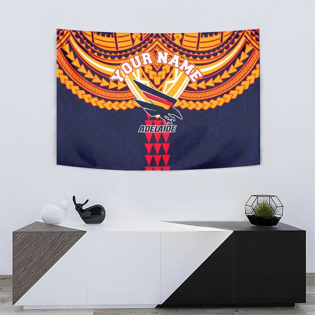 Personalized Adelaide Crows Tapestry Polynesian Tribal Pattern Heritage Football