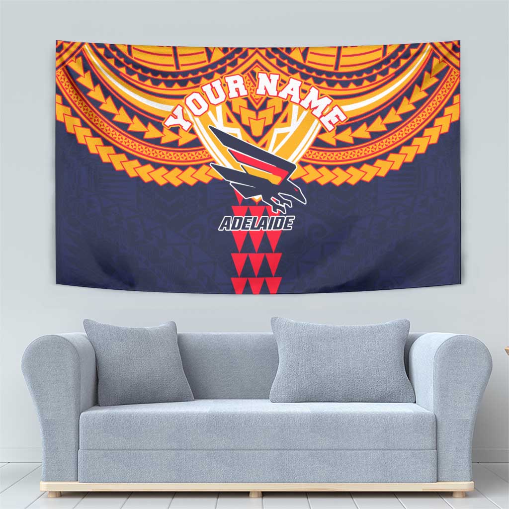 Personalized Adelaide Crows Tapestry Polynesian Tribal Pattern Heritage Football