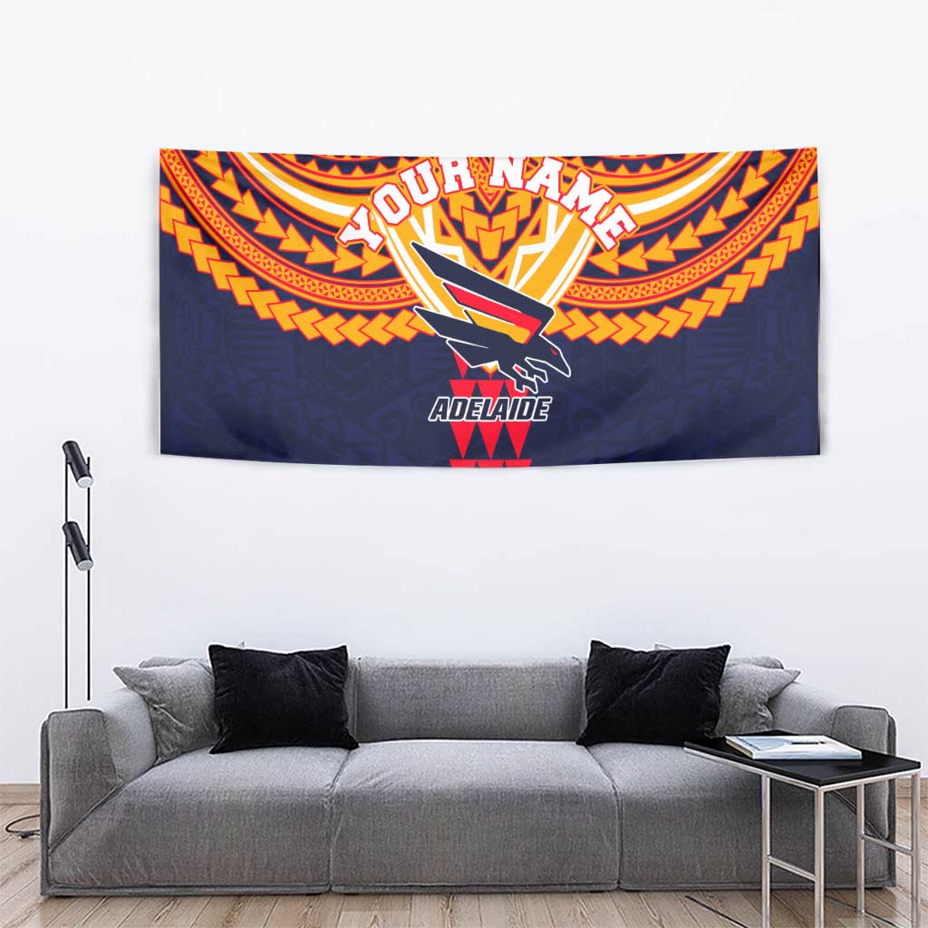 Personalized Adelaide Crows Tapestry Polynesian Tribal Pattern Heritage Football