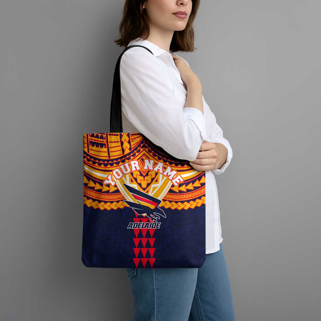 Personalized Adelaide Crows Tote Bag Polynesian Tribal Pattern Heritage Football