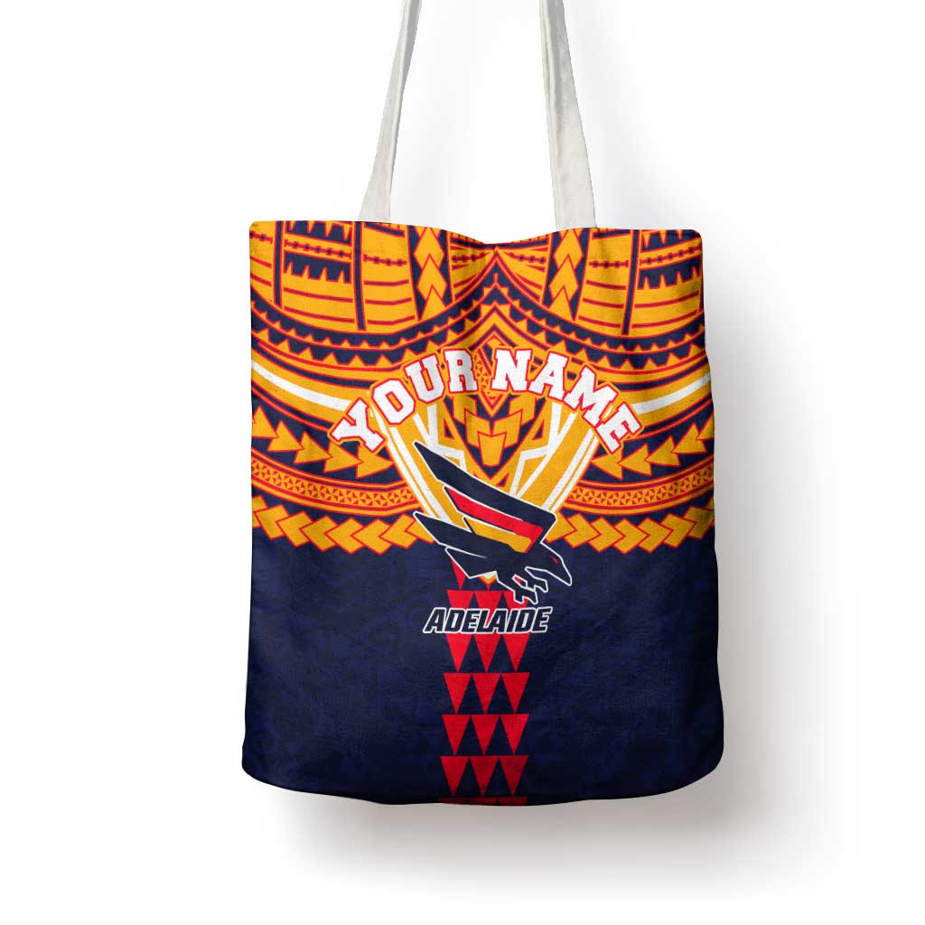 Personalized Adelaide Crows Tote Bag Polynesian Tribal Pattern Heritage Football