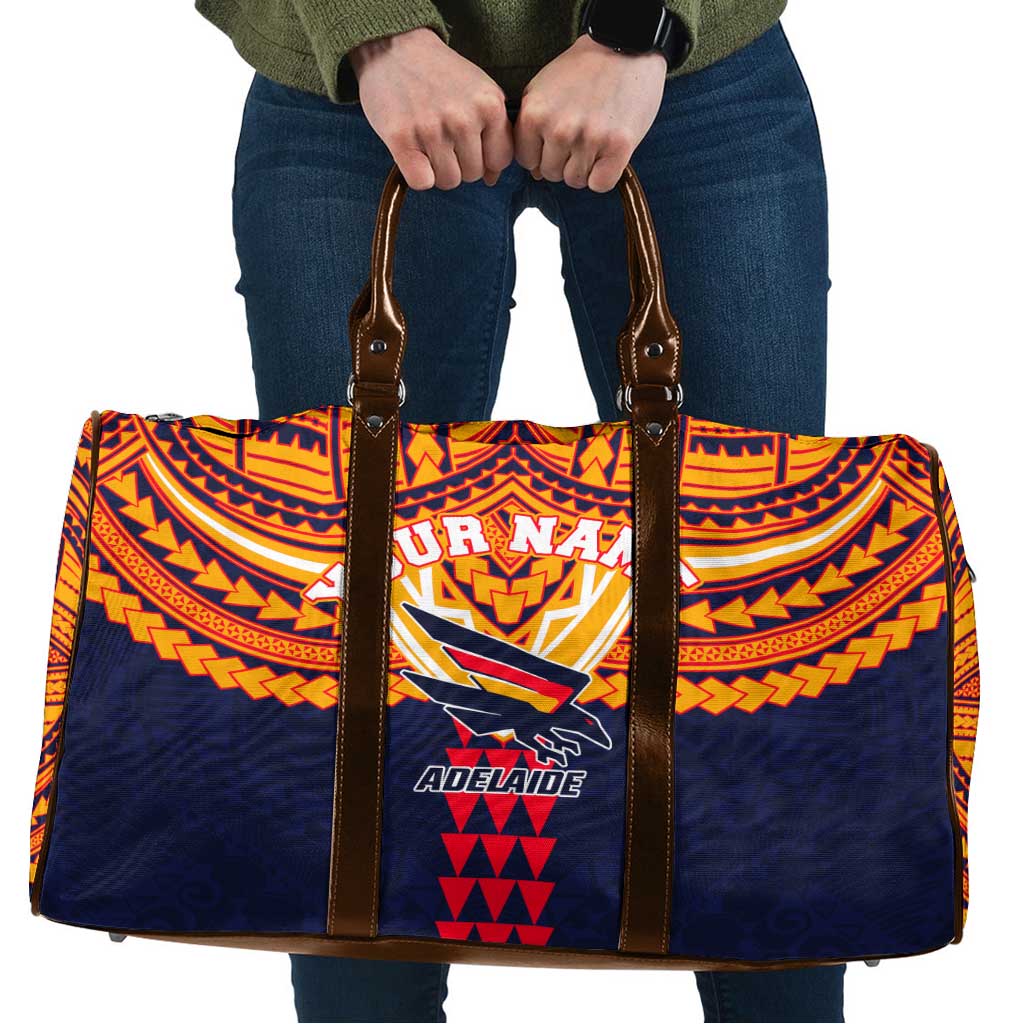 Personalized Adelaide Crows Travel Bag Polynesian Tribal Pattern Heritage Football