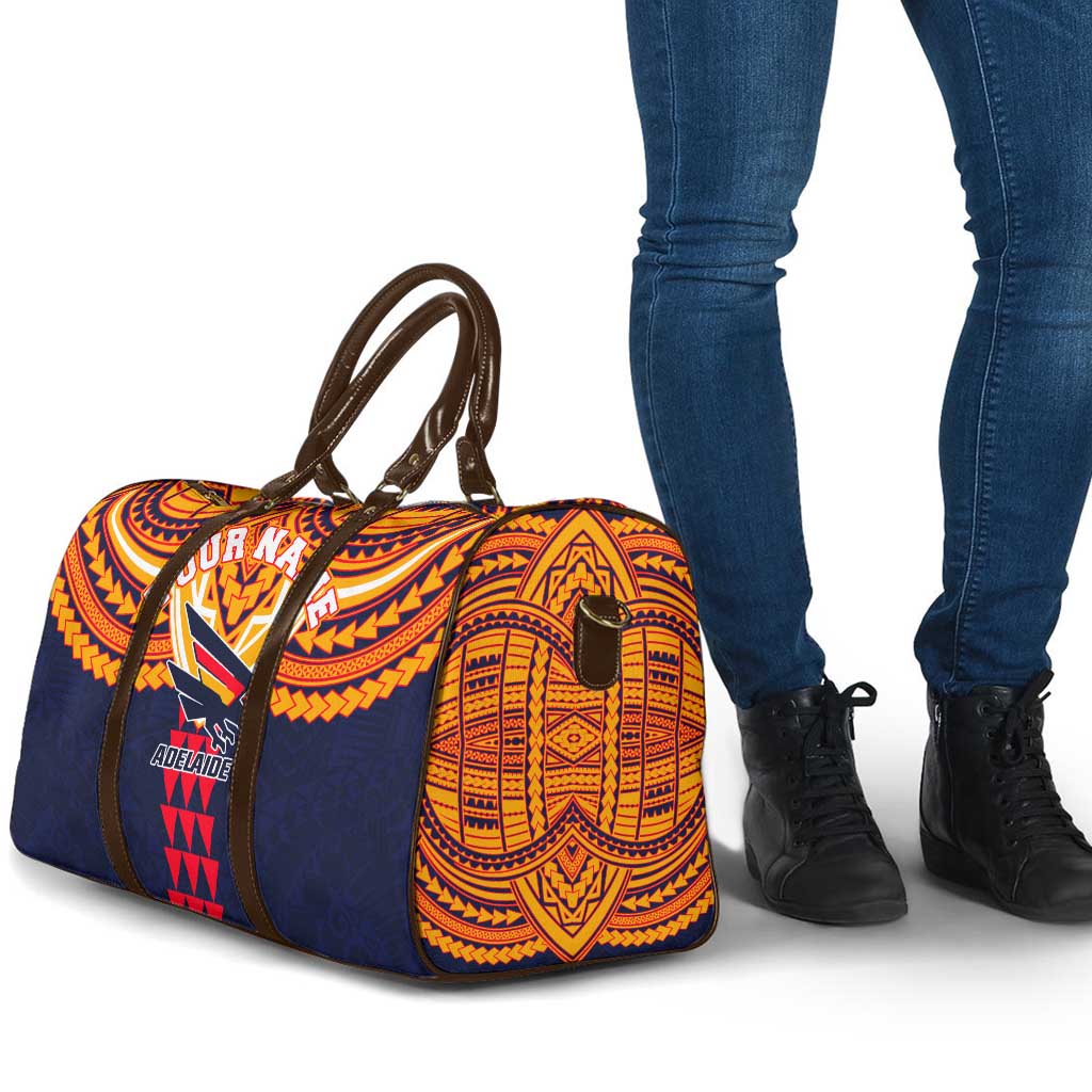 Personalized Adelaide Crows Travel Bag Polynesian Tribal Pattern Heritage Football
