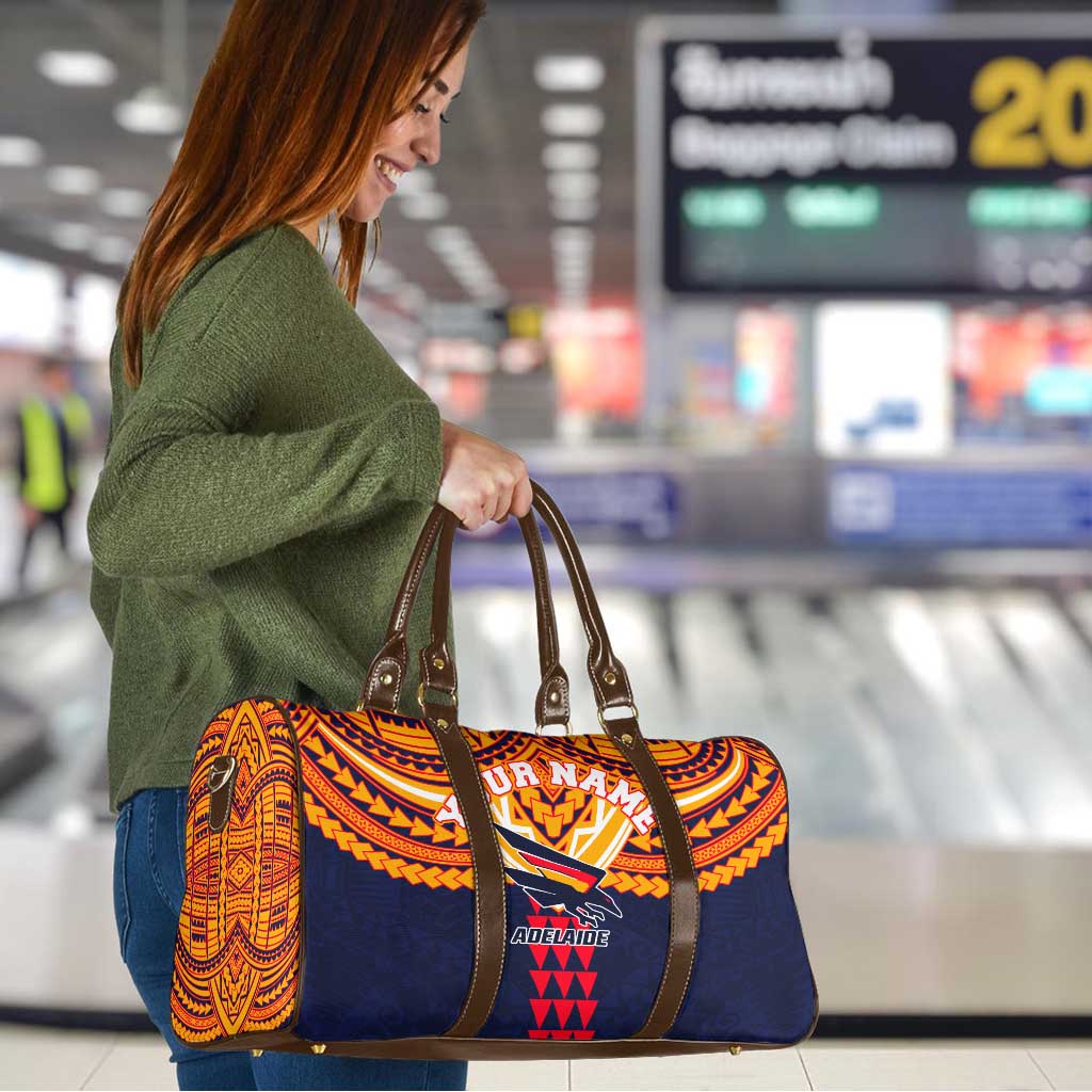 Personalized Adelaide Crows Travel Bag Polynesian Tribal Pattern Heritage Football