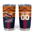 Personalized Adelaide Crows Tumbler Cup Polynesian Tribal Pattern Heritage Football