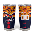 Personalized Adelaide Crows Tumbler Cup Polynesian Tribal Pattern Heritage Football