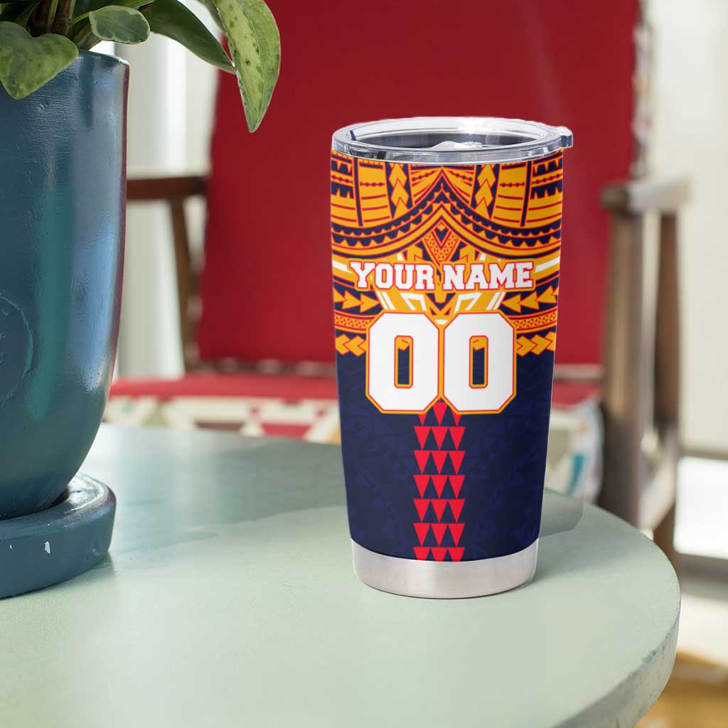 Personalized Adelaide Crows Tumbler Cup Polynesian Tribal Pattern Heritage Football