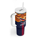 Personalized Adelaide Crows Tumbler With Handle Polynesian Tribal Pattern Heritage Football