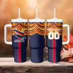 Personalized Adelaide Crows Tumbler With Handle Polynesian Tribal Pattern Heritage Football