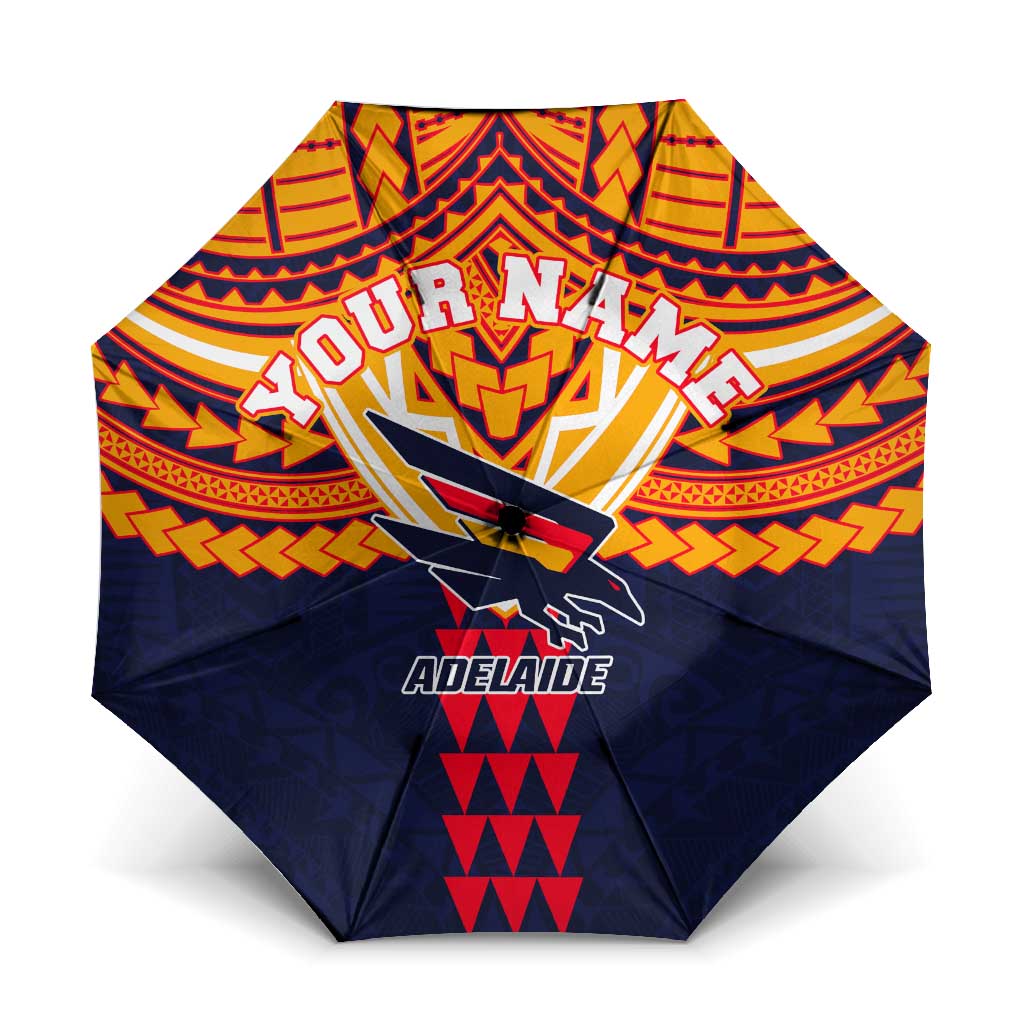 Personalized Adelaide Crows Umbrella Polynesian Tribal Pattern Heritage Football