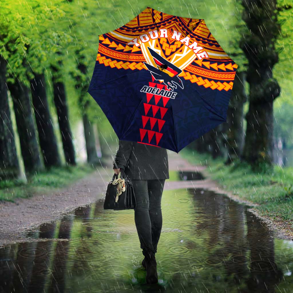 Personalized Adelaide Crows Umbrella Polynesian Tribal Pattern Heritage Football