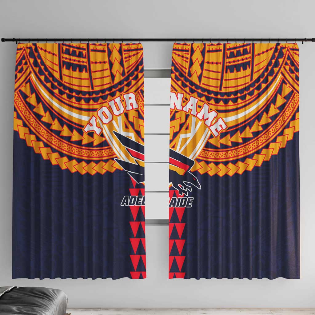 Personalized Adelaide Crows Window Curtain Polynesian Tribal Pattern Heritage Football