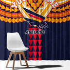 Personalized Adelaide Crows Window Curtain Polynesian Tribal Pattern Heritage Football