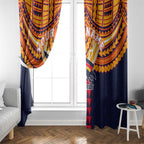 Personalized Adelaide Crows Window Curtain Polynesian Tribal Pattern Heritage Football