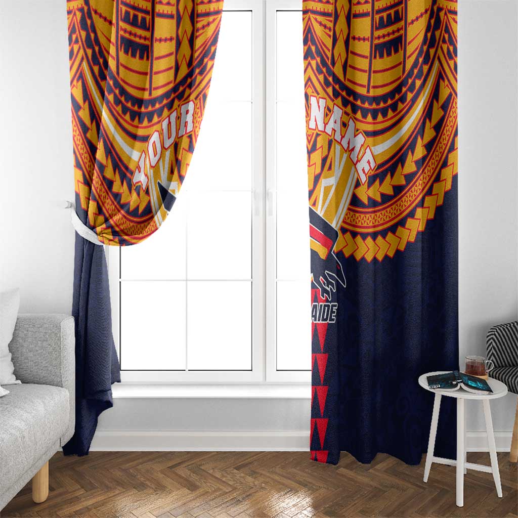 Personalized Adelaide Crows Window Curtain Polynesian Tribal Pattern Heritage Football