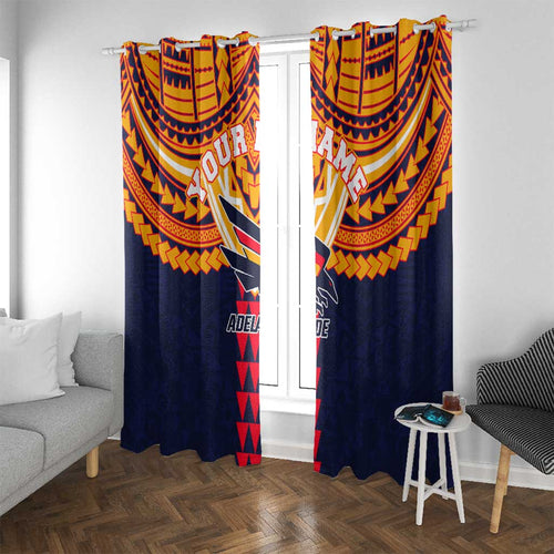 Personalized Adelaide Crows Window Curtain Polynesian Tribal Pattern Heritage Football
