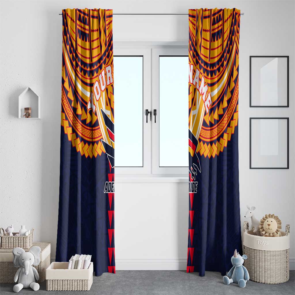 Personalized Adelaide Crows Window Curtain Polynesian Tribal Pattern Heritage Football