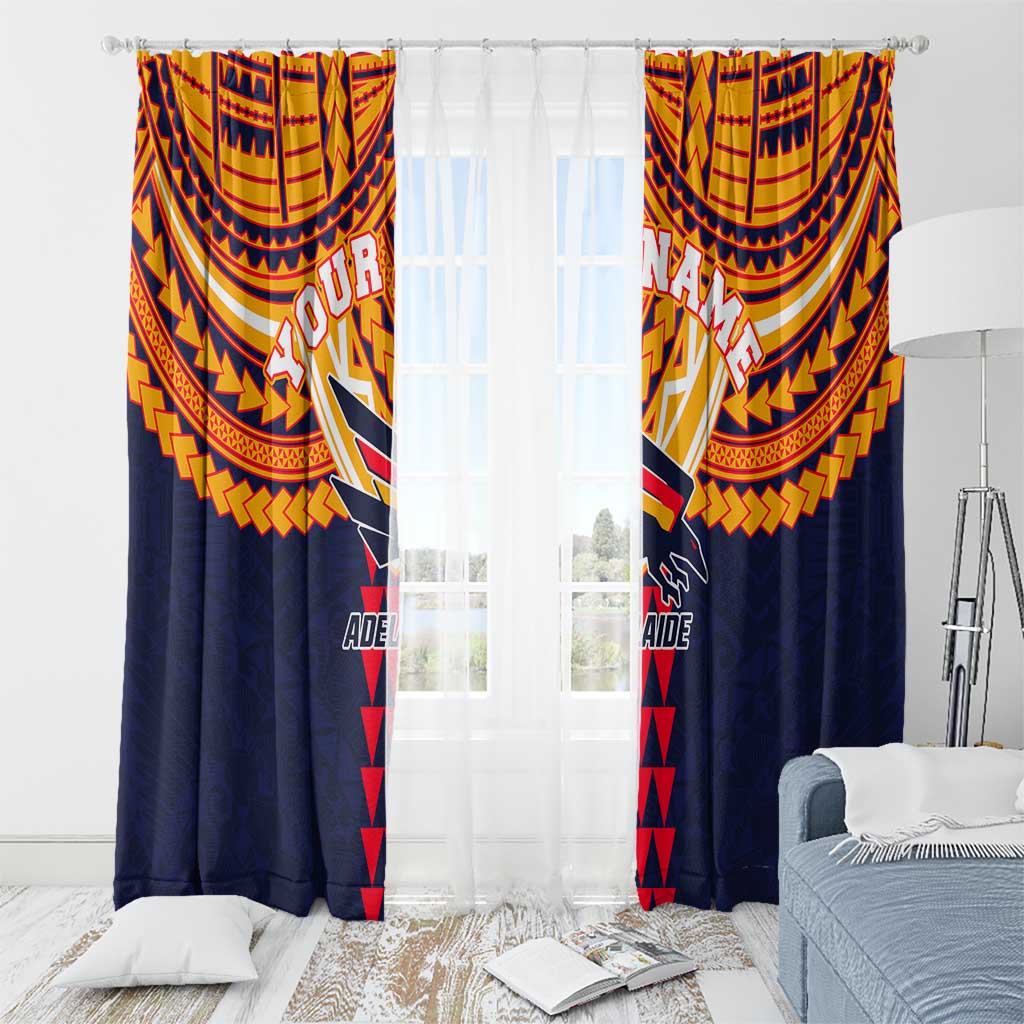 Personalized Adelaide Crows Window Curtain Polynesian Tribal Pattern Heritage Football