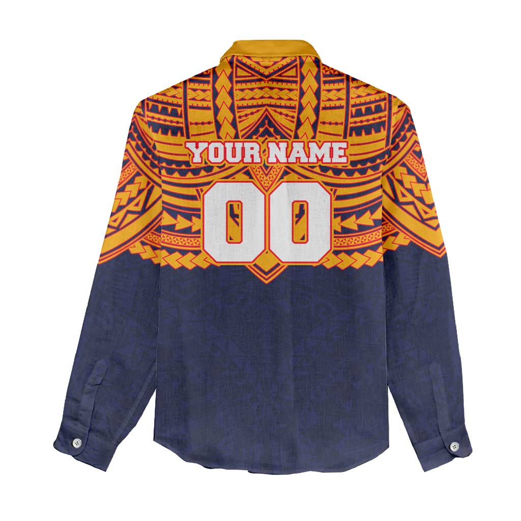 Personalized Adelaide Crows Women Casual Shirt Polynesian Tribal Pattern Heritage Football