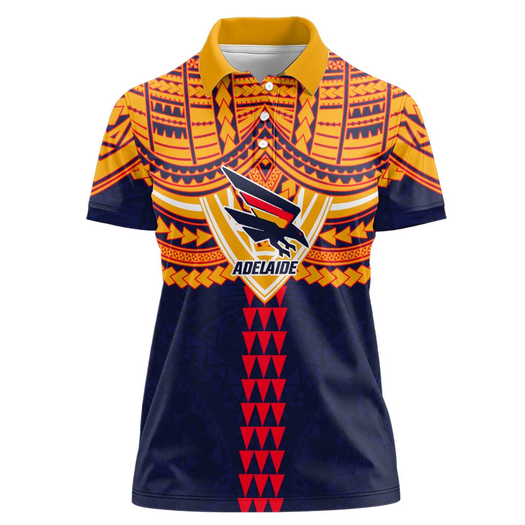 Personalized Adelaide Crows Women Polo Shirt Polynesian Tribal Pattern Heritage Football