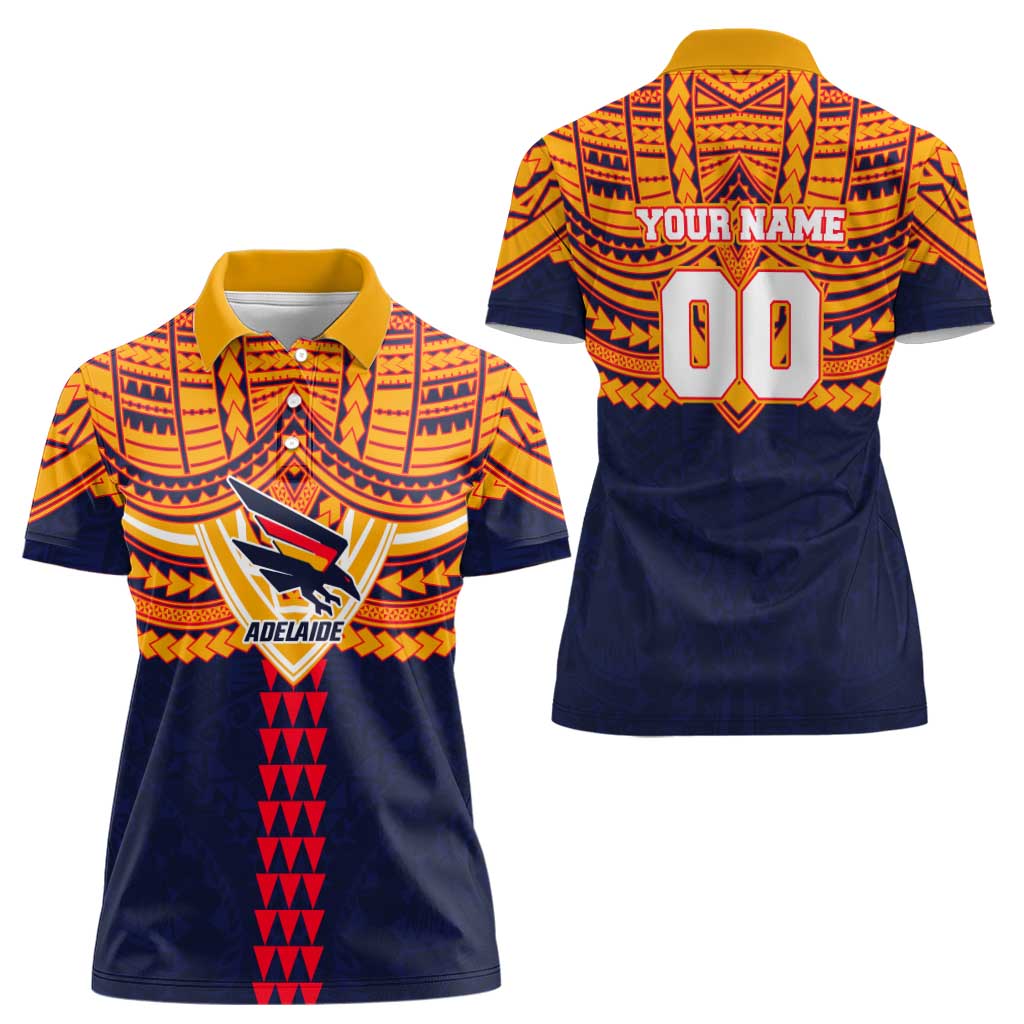 Personalized Adelaide Crows Women Polo Shirt Polynesian Tribal Pattern Heritage Football