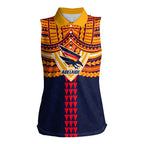 Personalized Adelaide Crows Women Sleeveless Polo Shirt Polynesian Tribal Pattern Heritage Football