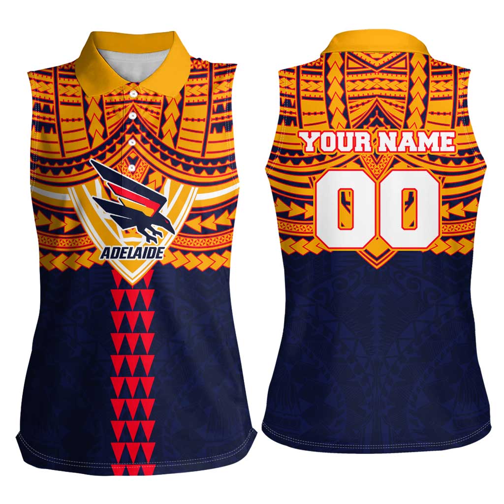 Personalized Adelaide Crows Women Sleeveless Polo Shirt Polynesian Tribal Pattern Heritage Football