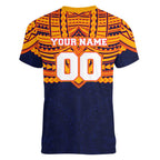 Personalized Adelaide Crows Women V-Neck T-Shirt Polynesian Tribal Pattern Heritage Football