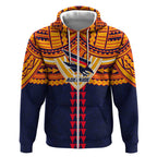Personalized Adelaide Crows Zip Hoodie Polynesian Tribal Pattern Heritage Football