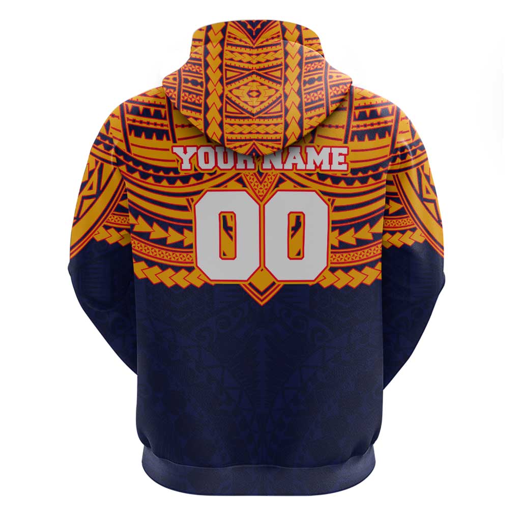 Personalized Adelaide Crows Zip Hoodie Polynesian Tribal Pattern Heritage Football
