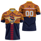 Personalized Adelaide Crows Zipper Polo Shirt Polynesian Tribal Pattern Heritage Football