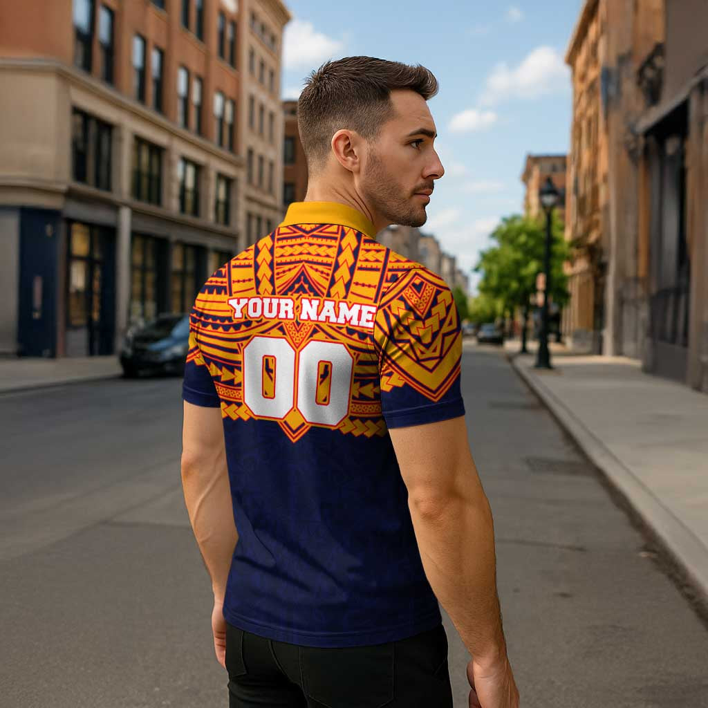 Personalized Adelaide Crows Zipper Polo Shirt Polynesian Tribal Pattern Heritage Football