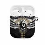 Personalized Collingwood Magpies AirPods Case Polynesian Tribal Pattern Heritage Football