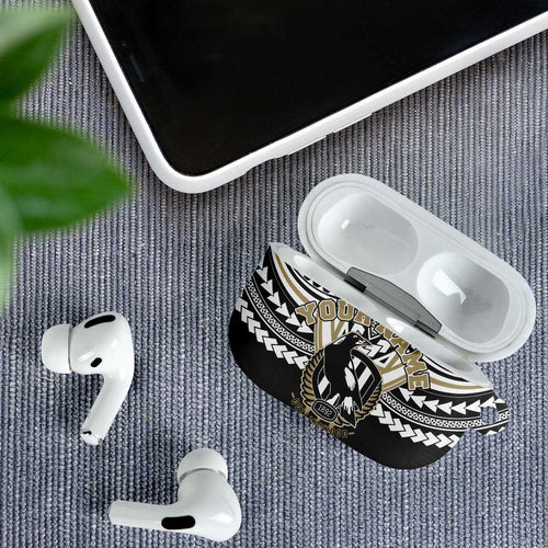 Personalized Collingwood Magpies AirPods Case Polynesian Tribal Pattern Heritage Football