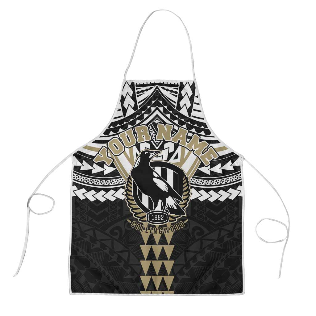 Personalized Collingwood Magpies Apron Polynesian Tribal Pattern Heritage Football