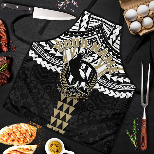Personalized Collingwood Magpies Apron Polynesian Tribal Pattern Heritage Football