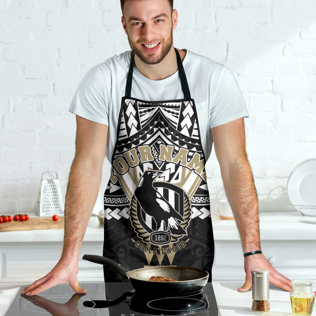 Personalized Collingwood Magpies Apron Polynesian Tribal Pattern Heritage Football