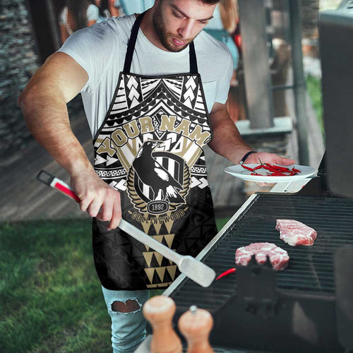 Personalized Collingwood Magpies Apron Polynesian Tribal Pattern Heritage Football