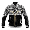 Personalized Collingwood Magpies Baseball Jacket Polynesian Tribal Pattern Heritage Football