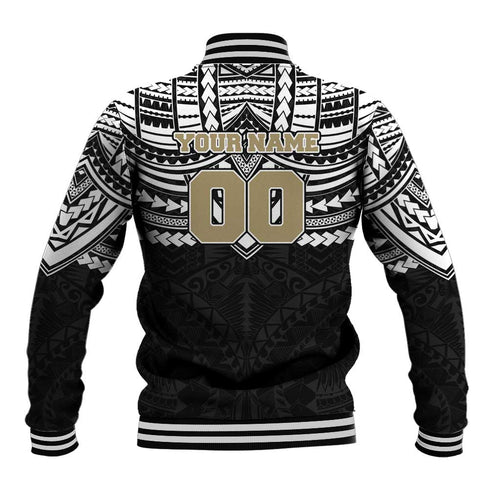 Personalized Collingwood Magpies Baseball Jacket Polynesian Tribal Pattern Heritage Football