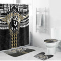 Personalized Collingwood Magpies Bathroom Set Polynesian Tribal Pattern Heritage Football
