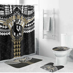 Personalized Collingwood Magpies Bathroom Set Polynesian Tribal Pattern Heritage Football