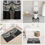 Personalized Collingwood Magpies Bathroom Set Polynesian Tribal Pattern Heritage Football