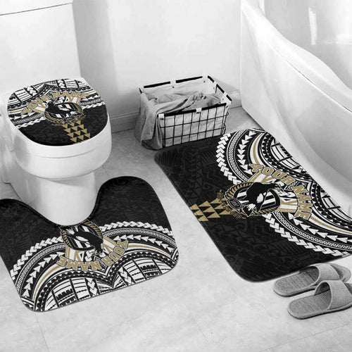 Personalized Collingwood Magpies Bathroom Set Polynesian Tribal Pattern Heritage Football