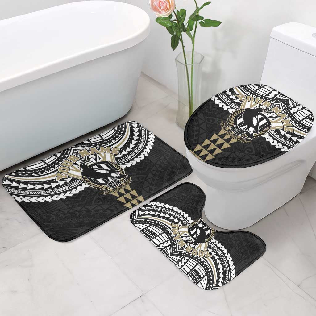 Personalized Collingwood Magpies Bathroom Set Polynesian Tribal Pattern Heritage Football